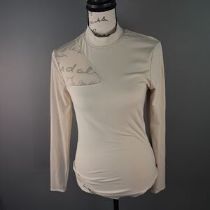 Abercrombie & Fitch Soft A&F Bodysuit Size Medium Long Sleeve Mesh Cream